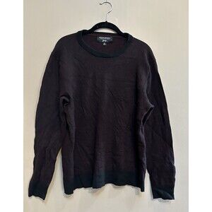 Banana Republic Sweater Mens XL Burgundy Black Italian 100% Merino Yarn Baruffa